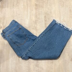 Abercrombie & Fitch Blue Frayed Hem Jeans